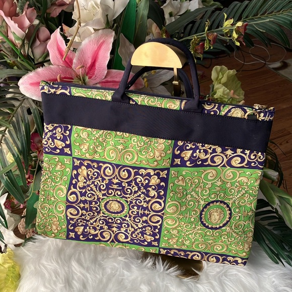 VERSACE Medusa Tote in vibrant amazing colors. Authentic! Gorgeous - Picture 8 of 15